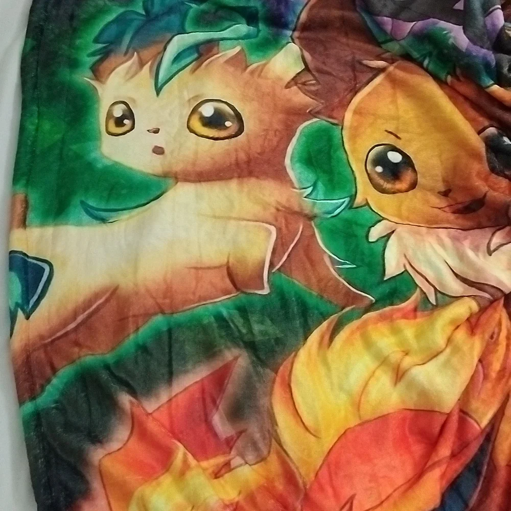 Pokemon Inspired Eevee Eeveelution Anime Fleece Throw Blanket 50x60 NEW